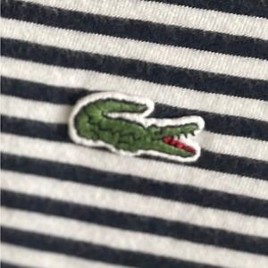 Lacoste cotton blue & white stripe Tee. 5/L